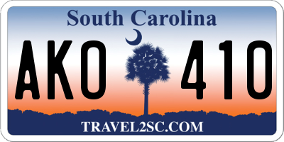 SC license plate AKO410