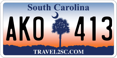 SC license plate AKO413