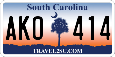 SC license plate AKO414
