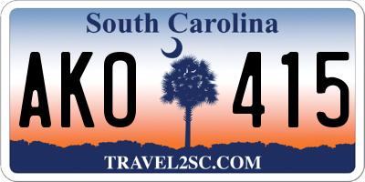 SC license plate AKO415