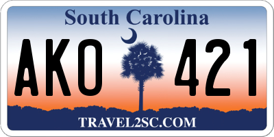 SC license plate AKO421