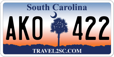 SC license plate AKO422