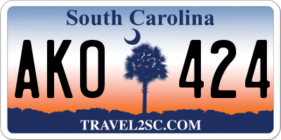SC license plate AKO424