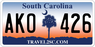 SC license plate AKO426
