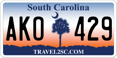 SC license plate AKO429