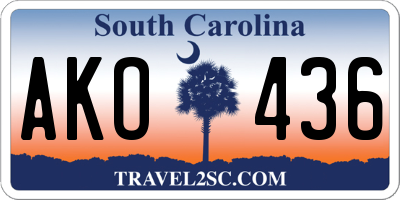 SC license plate AKO436