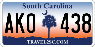 SC license plate AKO438