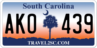 SC license plate AKO439
