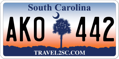 SC license plate AKO442