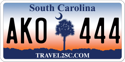 SC license plate AKO444