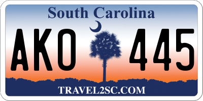 SC license plate AKO445