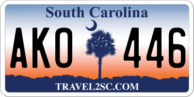 SC license plate AKO446