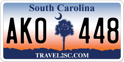 SC license plate AKO448