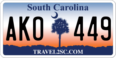 SC license plate AKO449