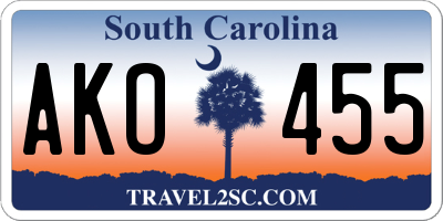 SC license plate AKO455
