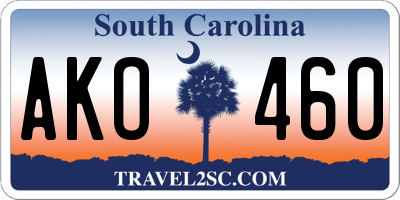 SC license plate AKO460