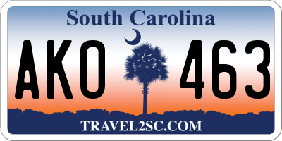 SC license plate AKO463