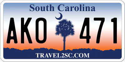 SC license plate AKO471