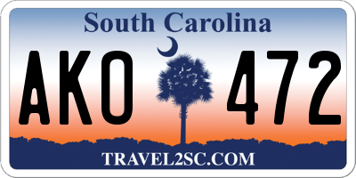 SC license plate AKO472