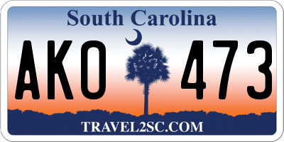SC license plate AKO473