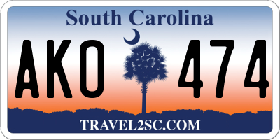 SC license plate AKO474