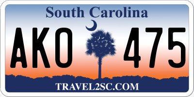 SC license plate AKO475