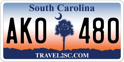 SC license plate AKO480