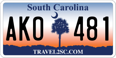 SC license plate AKO481