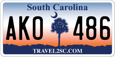 SC license plate AKO486