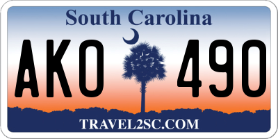 SC license plate AKO490