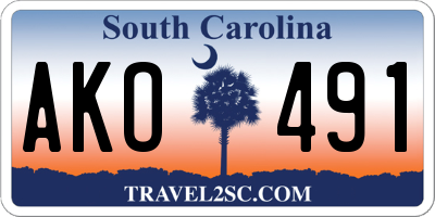 SC license plate AKO491