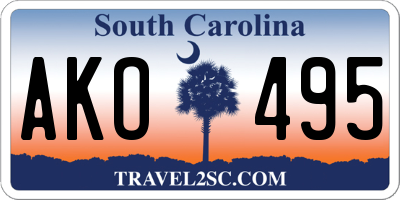 SC license plate AKO495