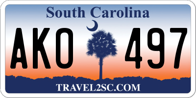 SC license plate AKO497