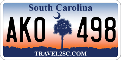 SC license plate AKO498