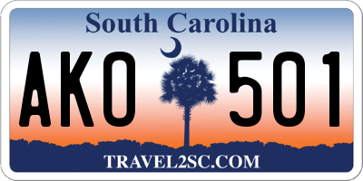 SC license plate AKO501