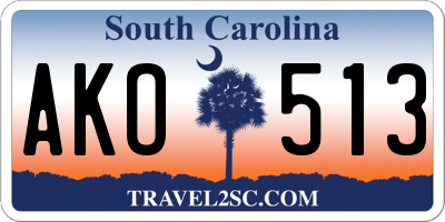 SC license plate AKO513