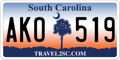 SC license plate AKO519
