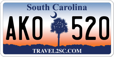 SC license plate AKO520