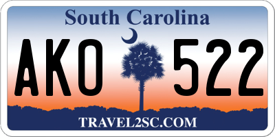 SC license plate AKO522