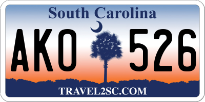 SC license plate AKO526