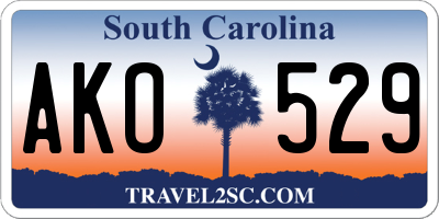 SC license plate AKO529
