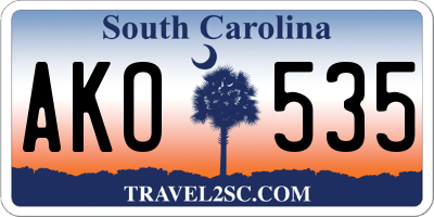 SC license plate AKO535