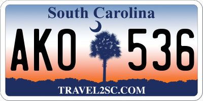 SC license plate AKO536