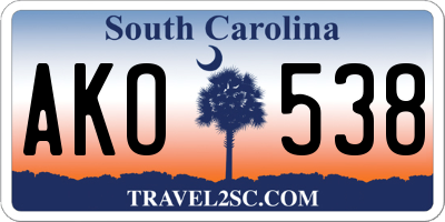 SC license plate AKO538