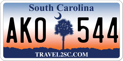 SC license plate AKO544