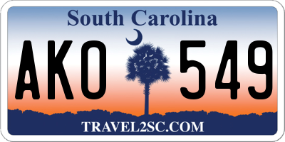 SC license plate AKO549