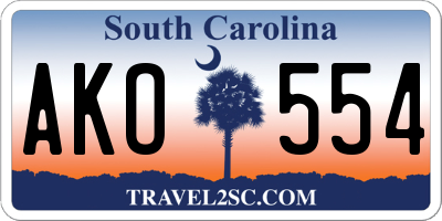 SC license plate AKO554