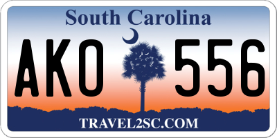 SC license plate AKO556