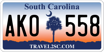 SC license plate AKO558