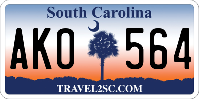 SC license plate AKO564